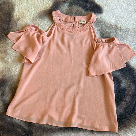 2 Peach Colored Dress Tops Size S - Picture 3 of 14